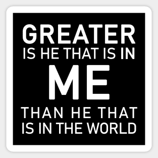 1 John 4:4 Bible Verse Greats is He that is in You Quote Sticker